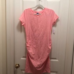 Baby pink Old Navy maternity t shirt dress